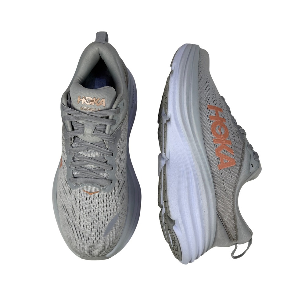 Hoka Bondi 8 Womens Harbor Mist Copper Running Shoes 1127952 HMLR Size 8.5 B